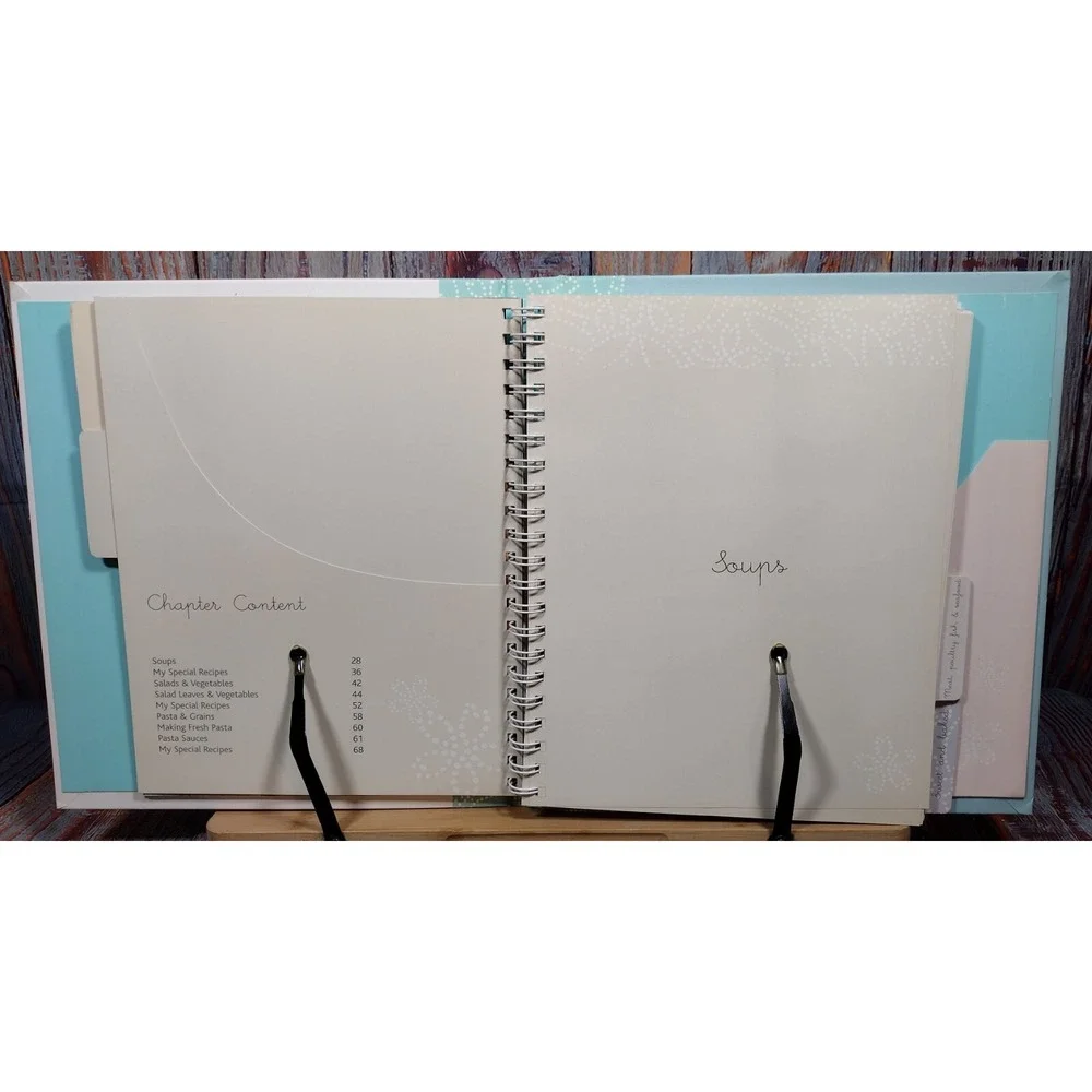 Love Food My Recipe Keeper Organizer Binder Journal with Tabs and Pockets‎ Blue